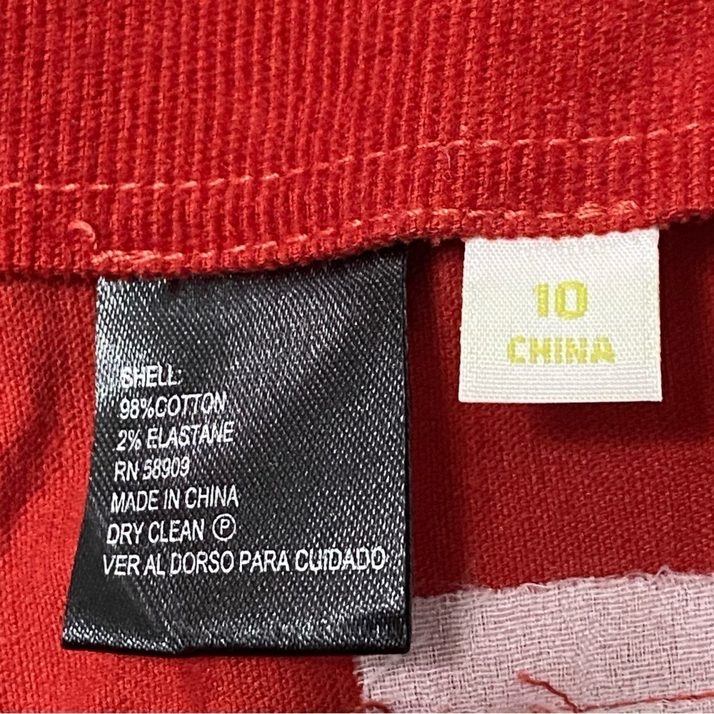 GIANNI BINI / Maureen Red Spice Corduroy High Rise Crop Pants Size 10 - Picture 6 of 10